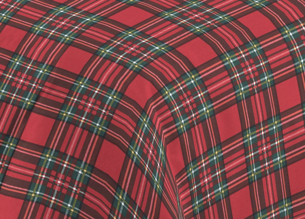 Sacco Copripiumino Piumone Letto In 100% Cotone Made Italy Vari Disegni RP - Piazza 1-2 - Kilt Rosso