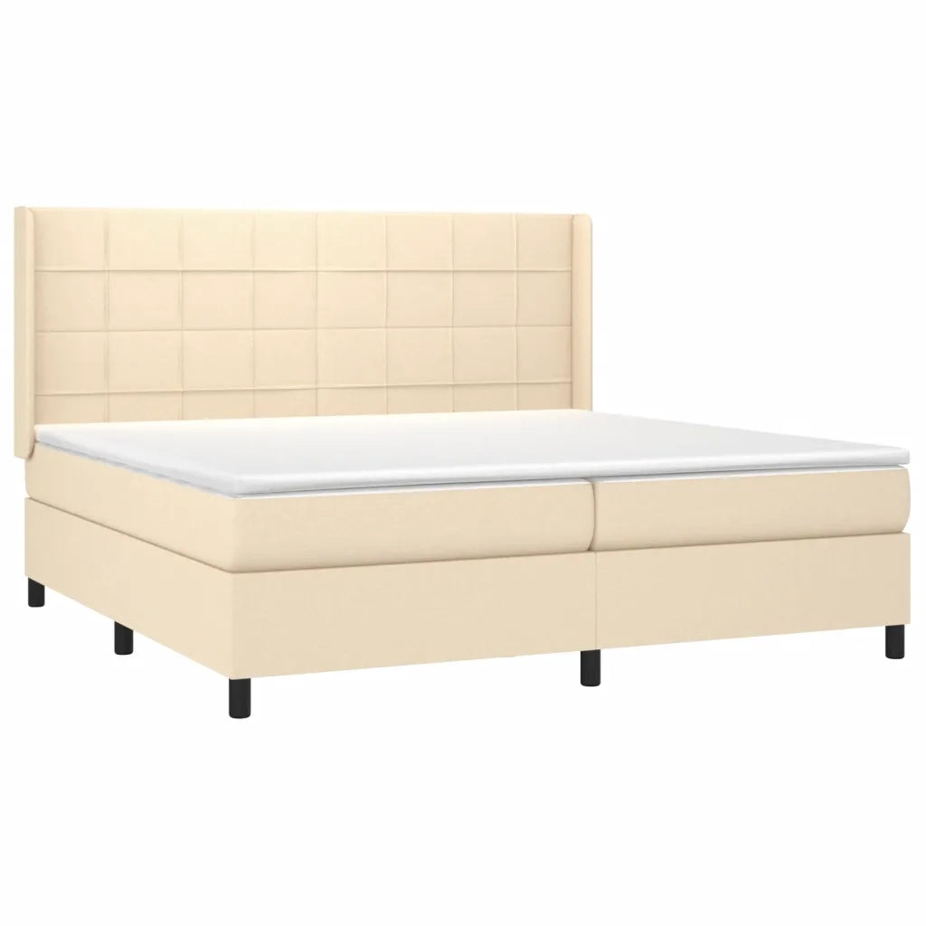 Letto a Molle Materasso e LED bianco 200x200cm in Tessuto 3138346