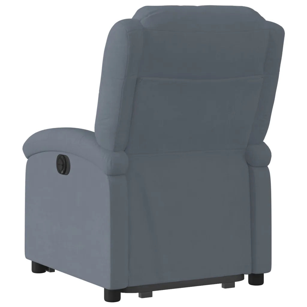 Divano Sedia-Poltrona Alzapersona Reclinabile Grigio Scuro in Velluto 639529