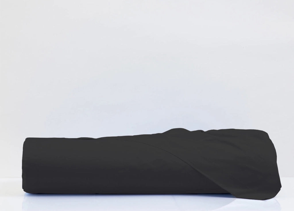 Lenzuola Cordonetto In 100% Cotone In Tinta Unita - Matrimoniale - Nero