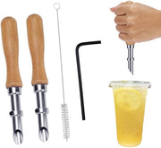 Puntatore per fori di plastica - 16,5 cm - Puntatore con cavo - Puntatore per carta - Puntatore - Pennello in plastica - Chiave in acciaio inossidabile - Puntatore per fori di plastica con punta rotonda
