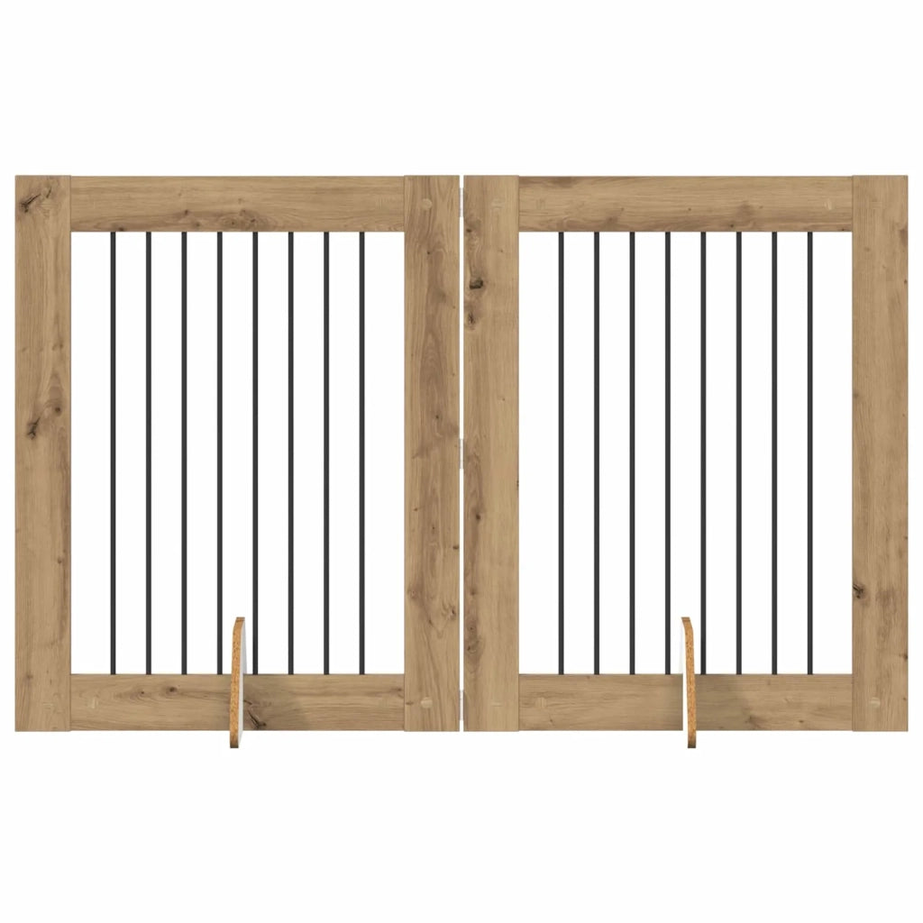 Cancello per cani con supporti 2 pcs Rovere Artigianale 892042