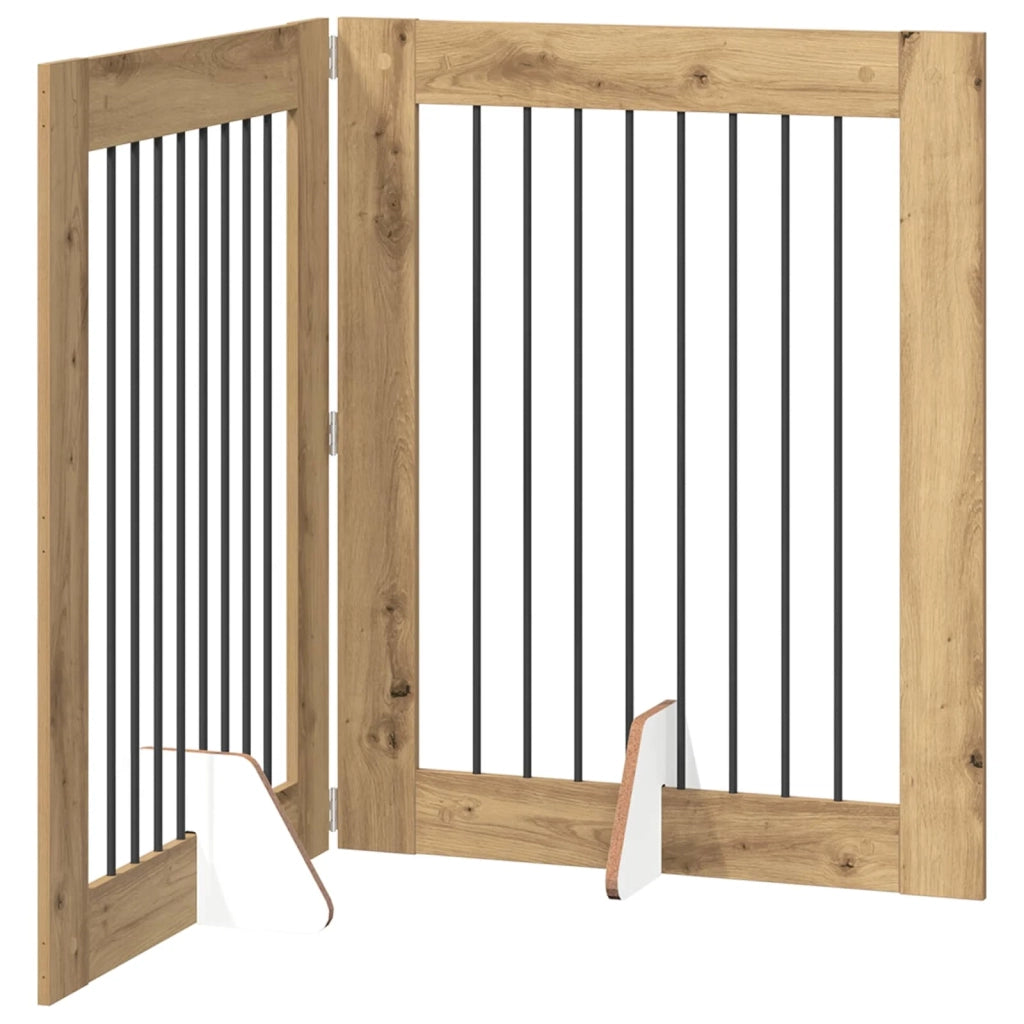 Cancello per cani pieghevole con supporti 2 pz 160,5 cm 892042