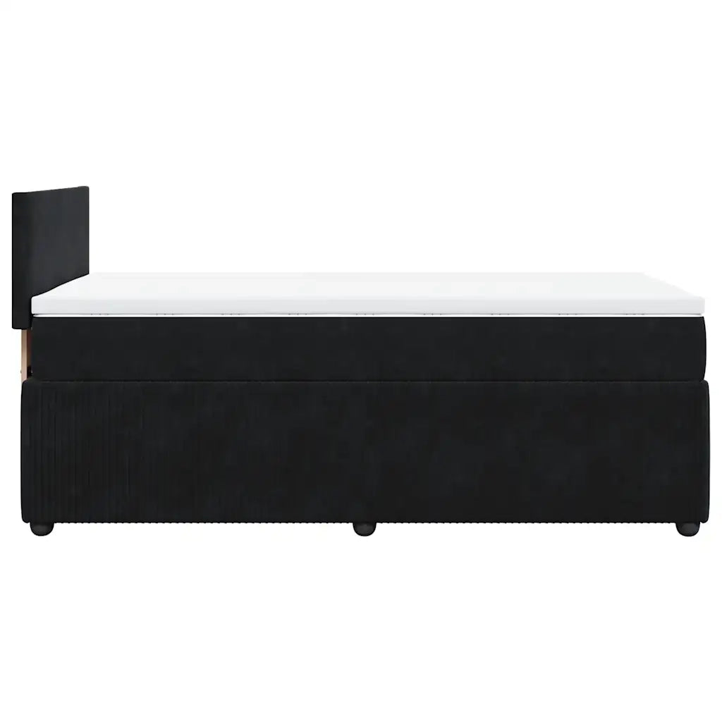 Giroletto a Molle con Materasso Nero 90x190 cm in Velluto