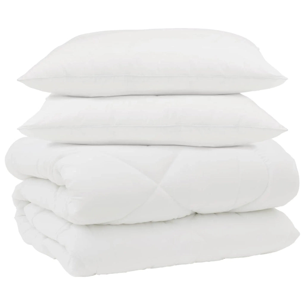 Duvet Invernale con cuscino 3 pcs Bianco Microfibra 3377772