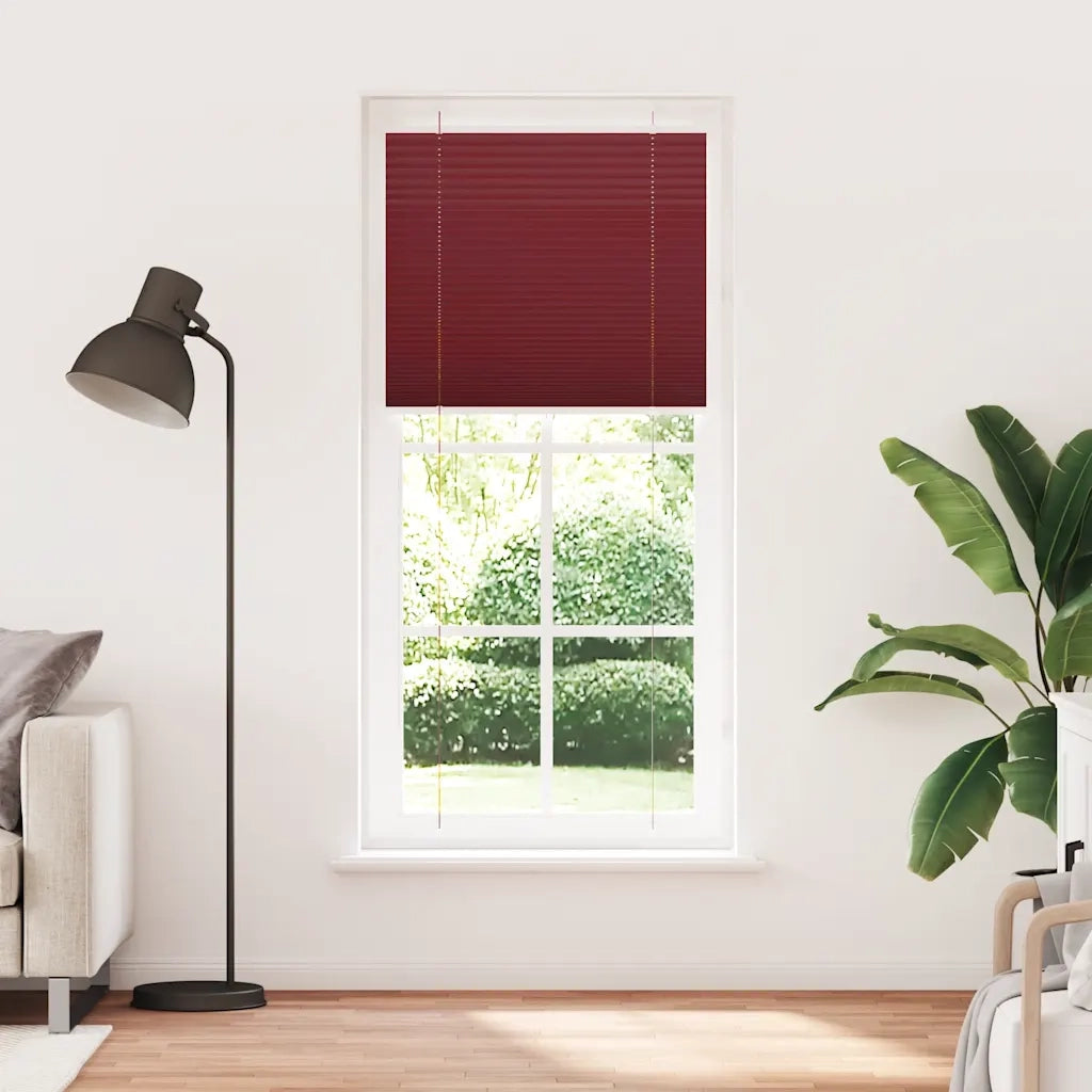 Tenda Plissettata Rosso Bordeaux 90x200 cm Larghezza Tessuto 4015260