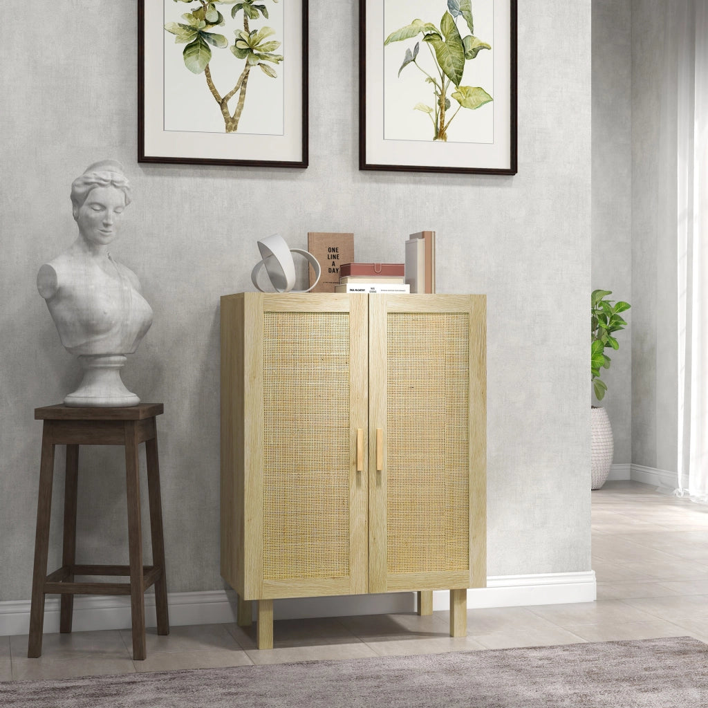 Armadio bohemien con ante a griglia e ripiani regolabili ¨C zephmum ¨C legno 73x41x102 cm