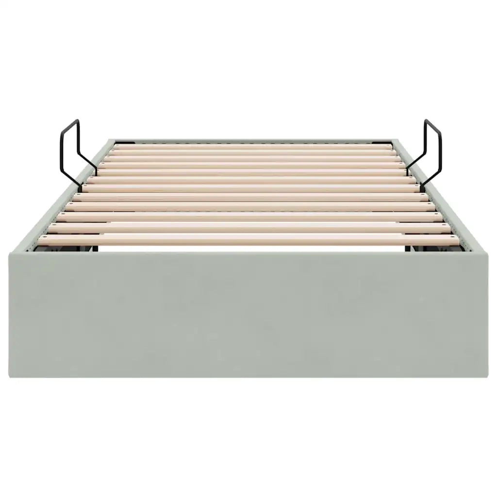 Letto con Contenitore Grigio Chiaro 100 x 190 cm Velluto 3370130