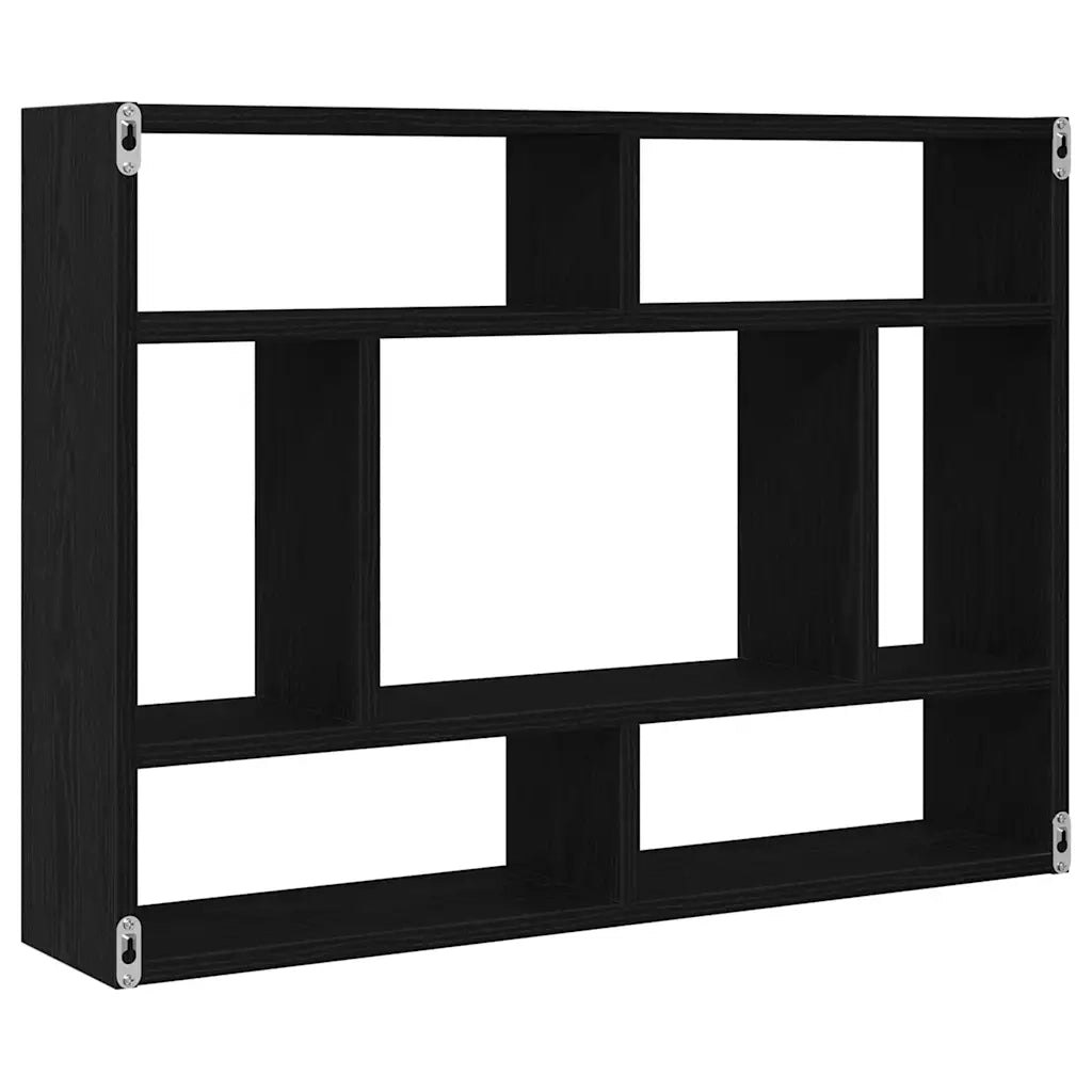 Mensola da parete in rovere nero 75x16x55 cm in legno ingegnerizzato 862047