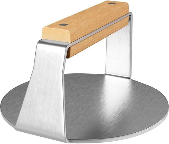 Hamburgerpresse, 14 cm, acciaio inossidabile 304 per uso alimentare, manico ergonomico nuovo, pressa hamburger, per coperchio piano, griglia, grigliare, hamburger, BBQ, sandwich