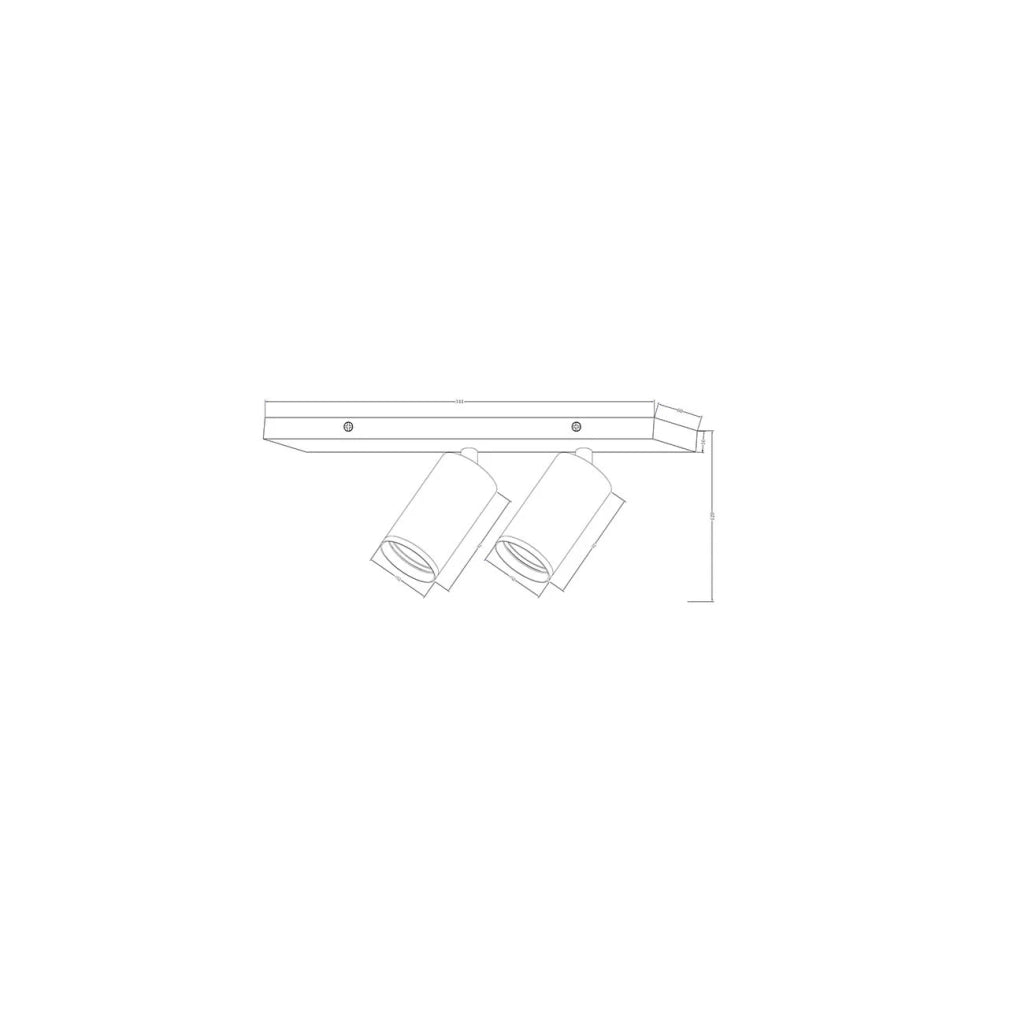 Lampada A Soffitto Focus S Alluminio Bianco Argento 2 Gu10 Ip20