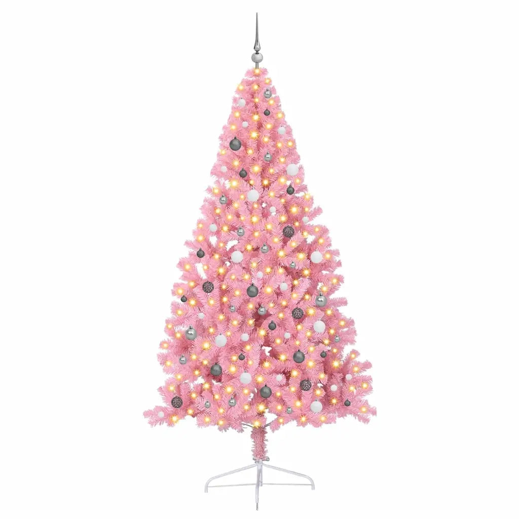 Albero di Natale artificiale con luci integrate Rosa 240 cm PVC 3397101