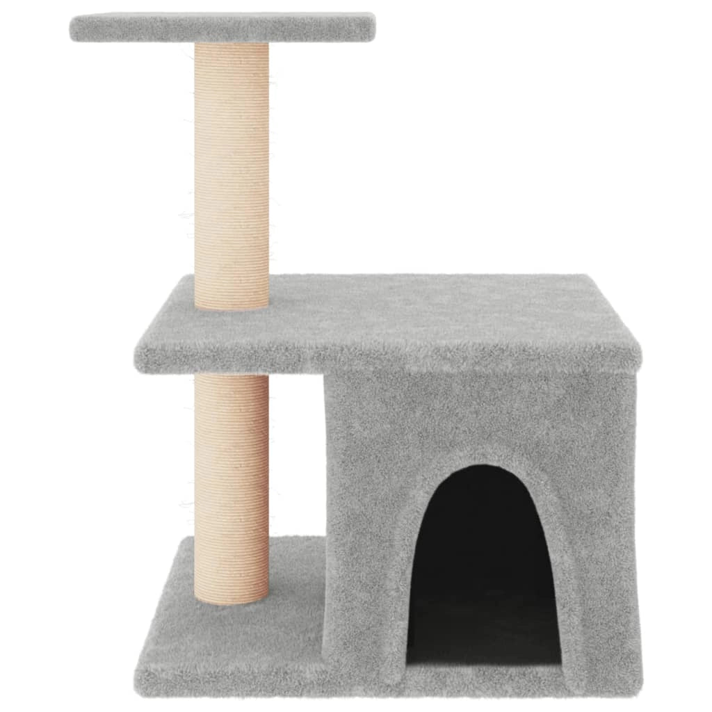 Tiragraffi per gatti Mobili per arrampicata su torre Tiragraffi Piattaforma da arrampicata con tiragraffi in sisal leggero 48 cm grigio 02_0022606