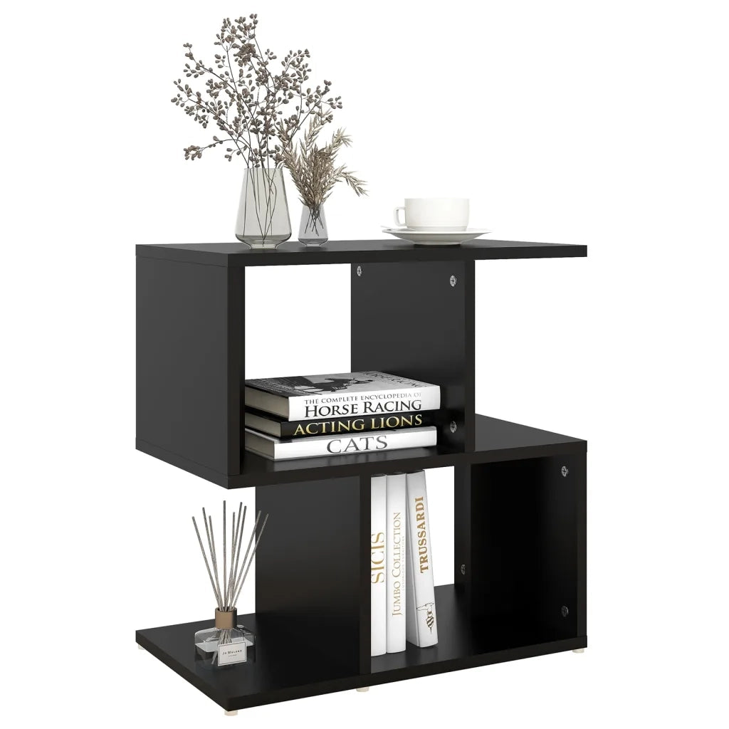 Comodino Nero 50x30x51,5 cm in Legno Multistrato 806366