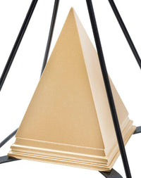 Piramide Oro con Ferro 15x15x21 cm in Poliresina e Ferro