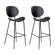Set di 2 sedie da pranzo in materiale sintetico nero e gambe metallo stile moderno soggiorno cucina