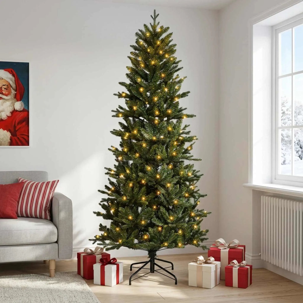 Albero di Natale Artificiale con Rami Pieghevoli 240 cm 300 LED 3466242