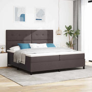 Letto a molle con testiera Marrone Scuro 200 x 200 cm Tessuto 3339416