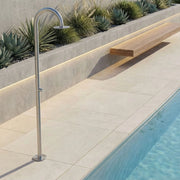 SINED Doccia Inox Satinato Solo Acqua Fredda per Piscine e Spiagge Struttura in Acciaio Inox AISI 316L Resistente agli Agenti Atmosferici e Salsedine Modello Palau