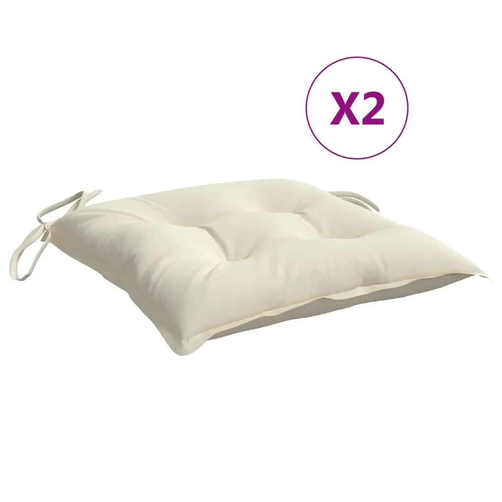 Cuscini per Sedia 2pz Bianco Crema 40x40x7 cm in Tessuto Oxford 361456