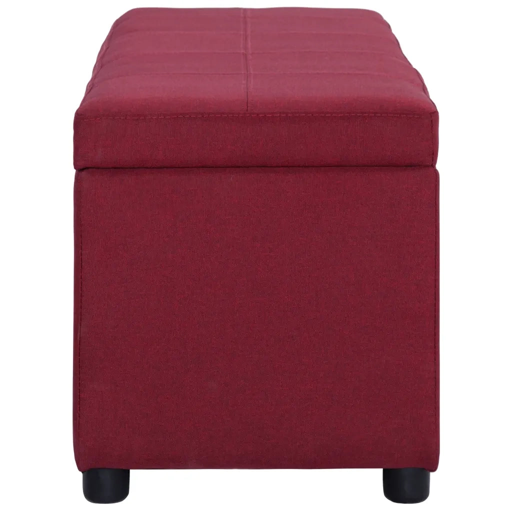 Panca con Vano Portaoggetti 116 cm Rosso Vino in Poliestere 281325