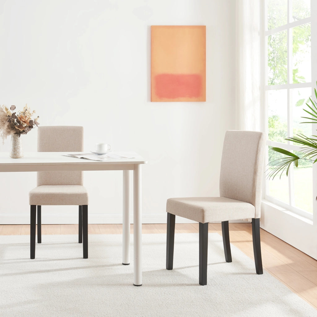 Set Hamburg di 6 Sedie Imbottite da Sala con Rivestimento in Tessuto Beige [en.casa]