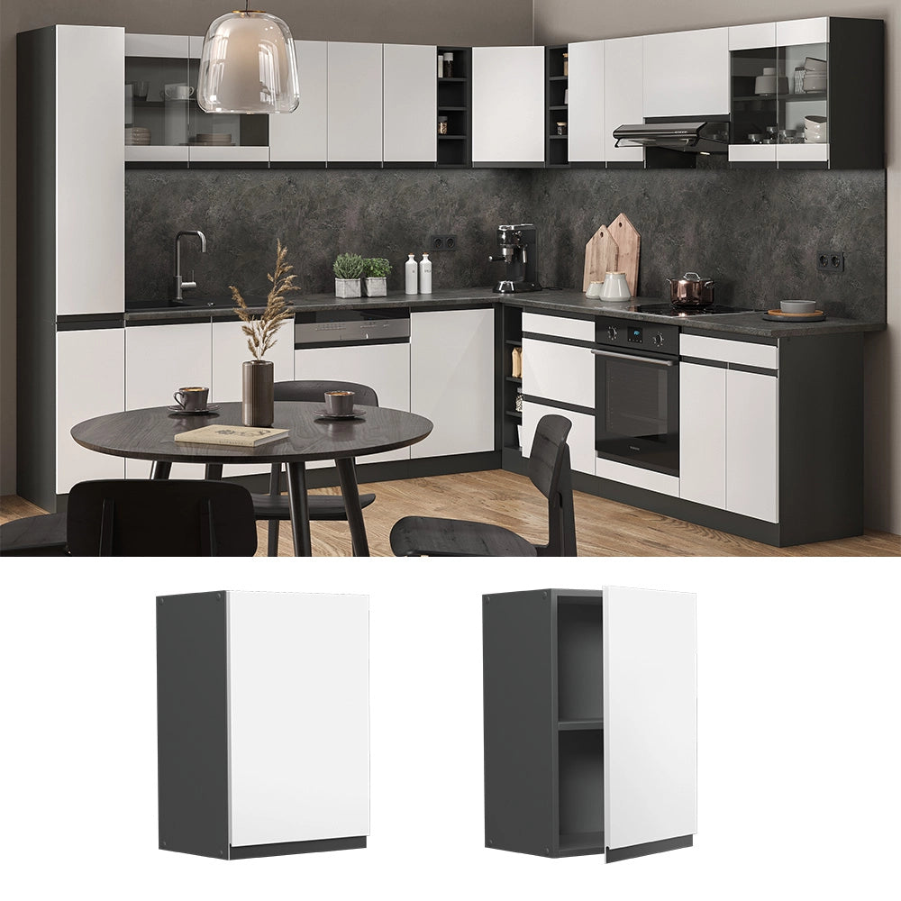 Vicco Pensile da cucina Bianco 40 cm Forma a J