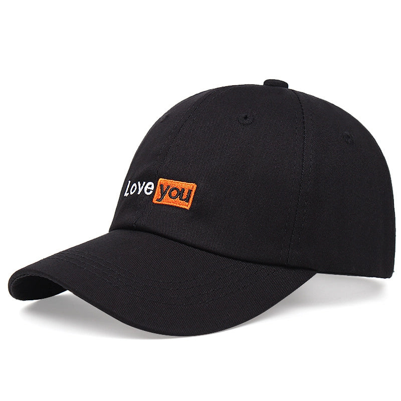 Cappellini da baseball per coppie con ricamo LOVE YOU, neri