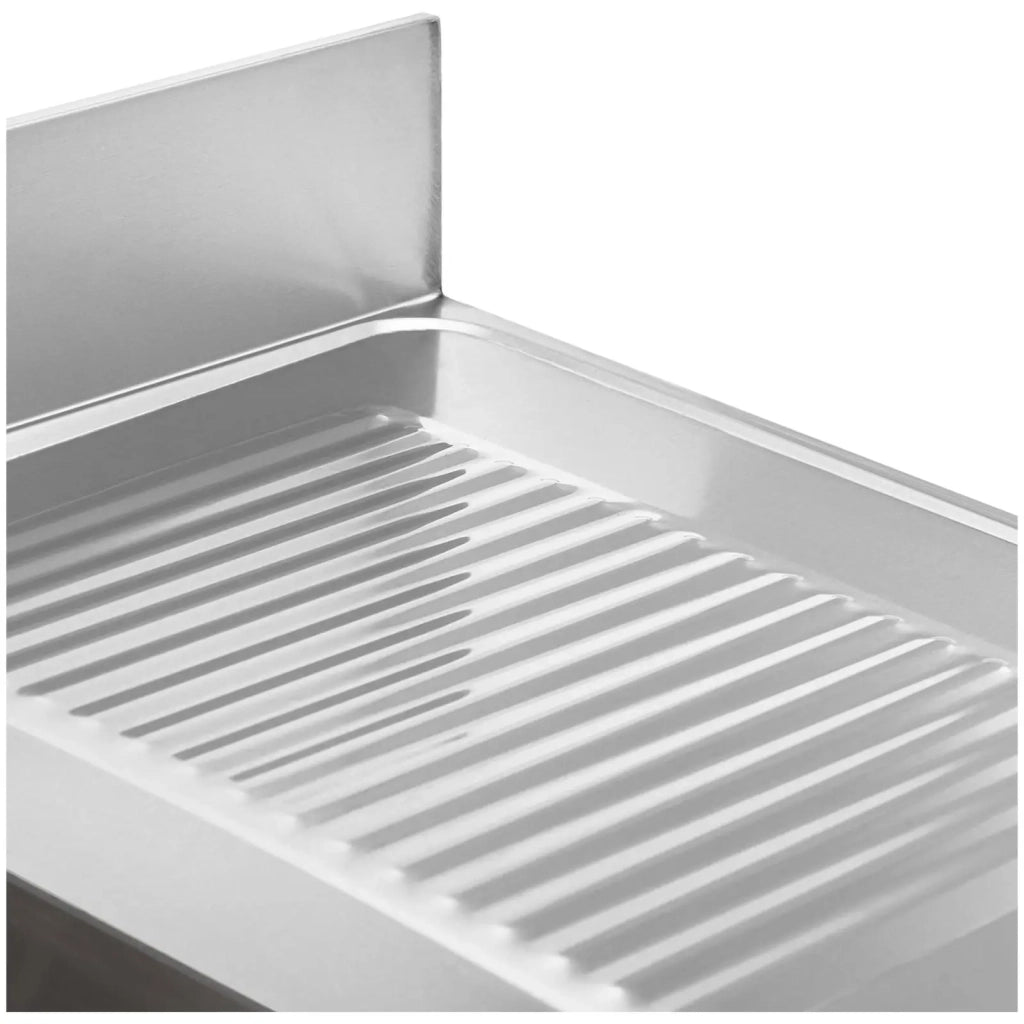 Lavello professionale in acciaio inox con 2 vasche 140 x 60 x 97 cm acciaio inox argento 14_0009563