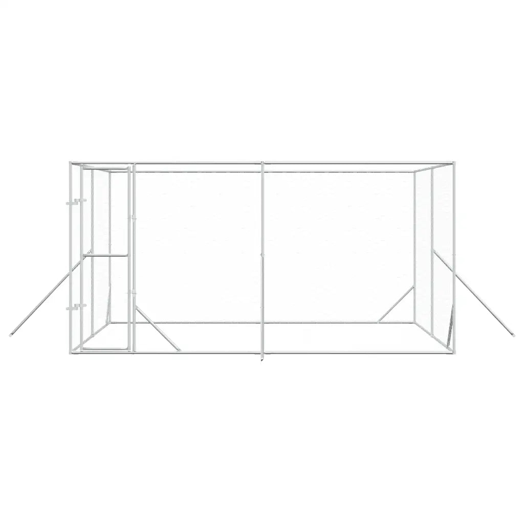 Cuccia per Cani da Esterno Argento 4x4x2 m in Acciaio Zincato 3190455