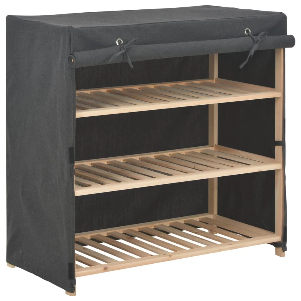 Scarpiera mobile contenitore per scarpe mobile ingresso/corridoio/soggiorno con coperchio 79 x 40 x 80 cm tessuto grigio 02_0021412