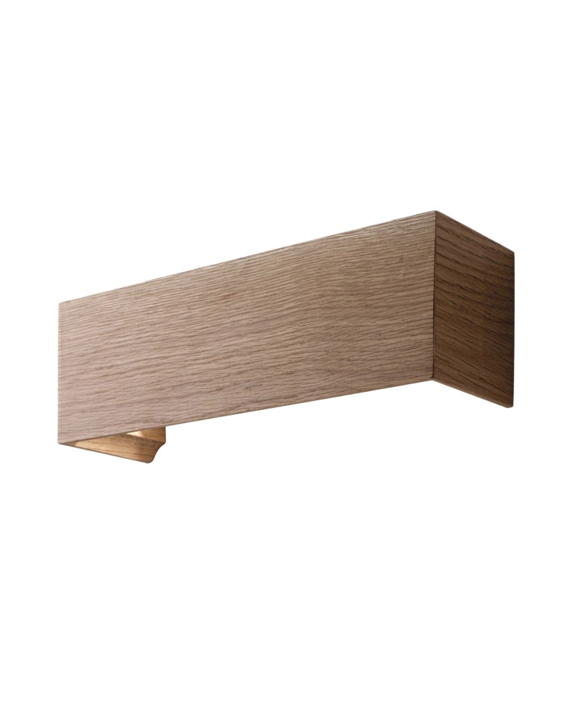 Lampada da Parete Badia in Metallo e Legno Quercia LED Integrato 16W 1940lm 3000K Warm White Design Moderno per Interni IP20 Classe 1