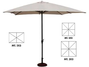OMBRELLONE IN METALLO CON MANOVELLA  cm.200x200 palo ø mm.38 a 6 stecche    VETTE
