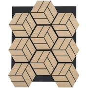 Set di 4 pannelli acustici esagonali 81 x 66 cm con efficace assorbimento acustico effetto legno naturale 20_0018884