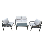 Salotto 4 Pezzi Monroe Grigio Alluminio