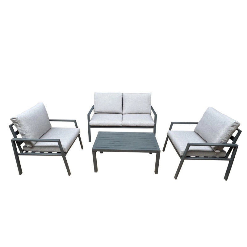 Salotto 4 Pezzi Monroe Grigio Alluminio