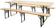 SET BIRRERIA TAVOLO E PANCHE RICHIUDIBILI RINFORZATO TRE GAMBE CM. 220X70X76H