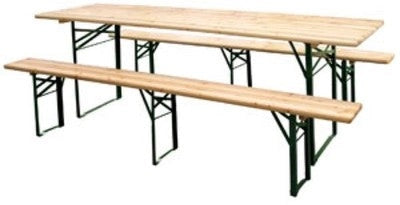 SET BIRRERIA TAVOLO E PANCHE RICHIUDIBILI RINFORZATO TRE GAMBE CM. 220X70X76H