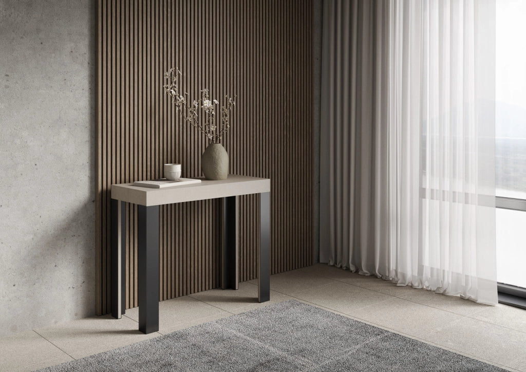 Consolle Allungabile 90-196x40x77 cm Linea Small Cashmere Telaio Antracite