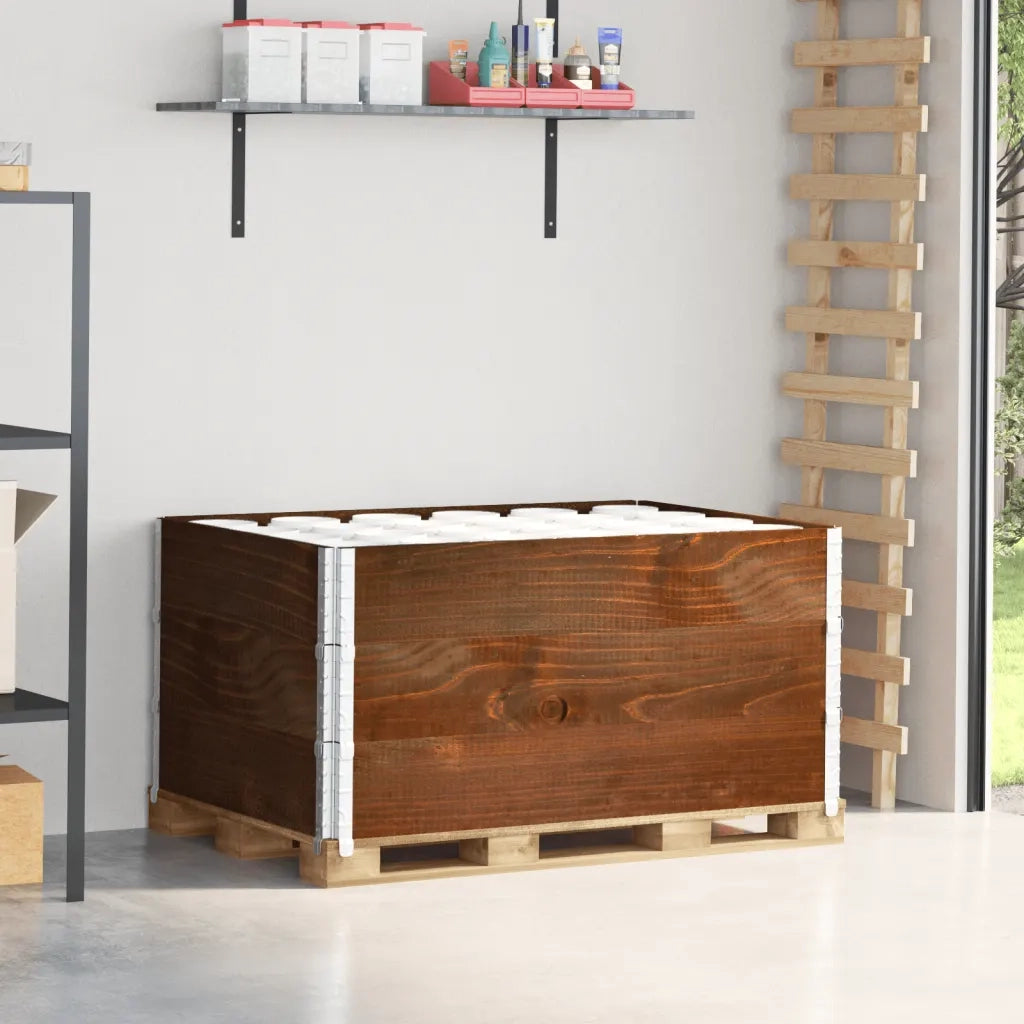 vidaXL Paretali per Pallet 3pz Marroni 120x80cm Legno Massello di Pino