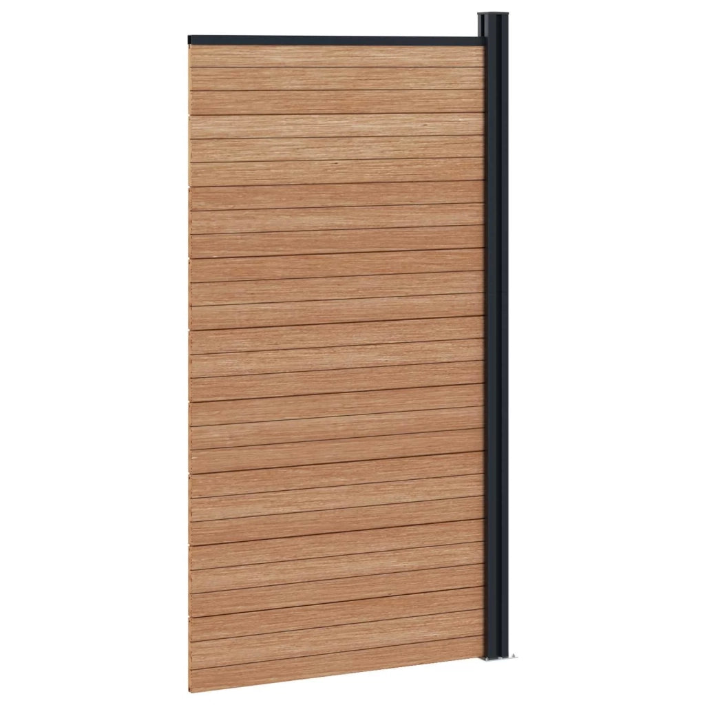 Pannello di Recinzione WPC e Alluminio Marrone