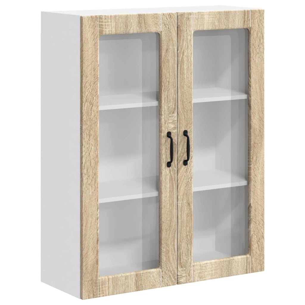 Pensile da cucina | Mobile in vetro da parete LUCCA Rovere Sonoma 80 x 31 x 100 cm