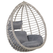 Sedia sospesa poltrona pensile in rattan grigio da soffitto a forma di uovo per interni ed esterni moderna Boho