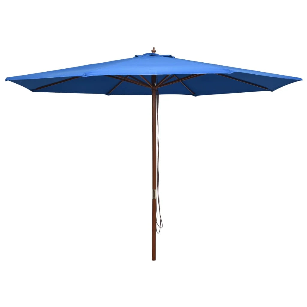 Ombrellone da esterno con palo in legno 350 cm blu 02_0008252