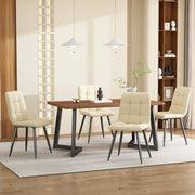 Set da pranzo 5 pezzi con tavolo MDF e 4 sedie in velluto