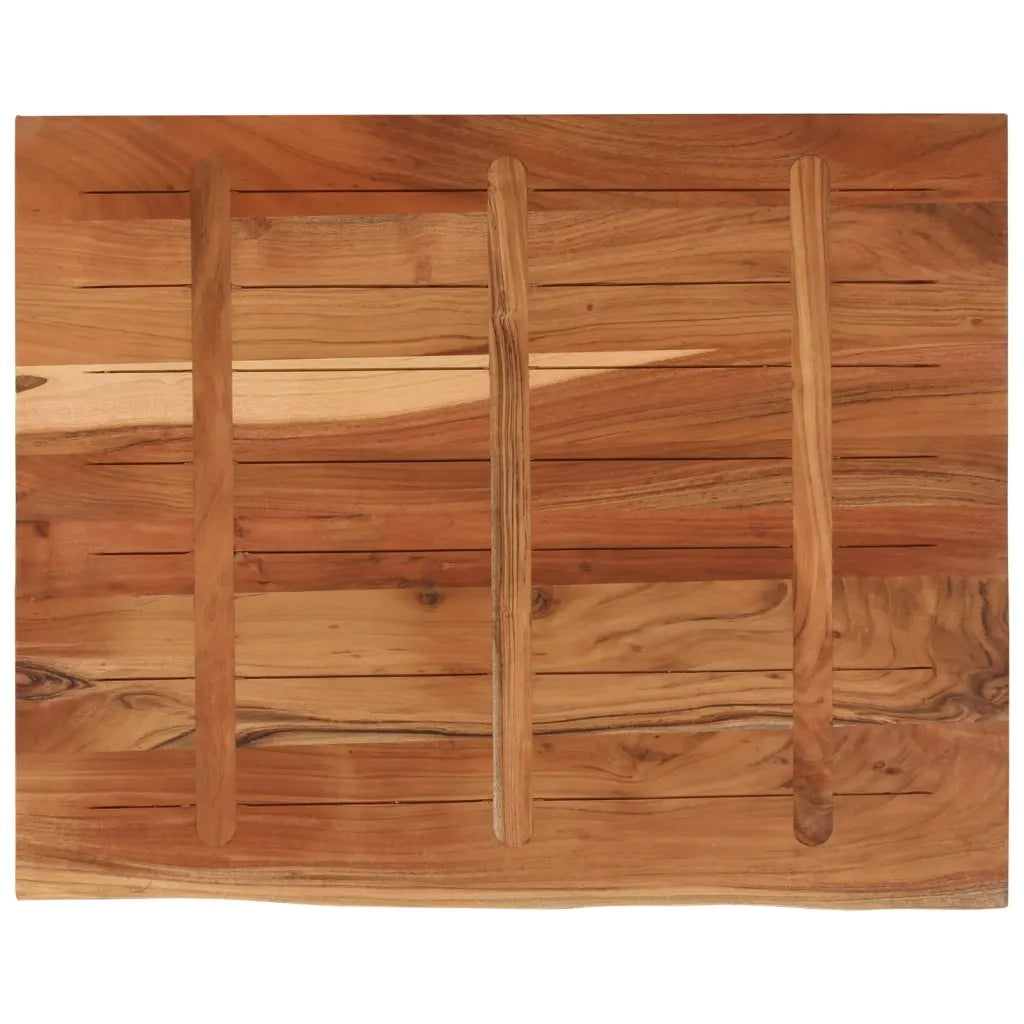 Piano Scrivania 100x80x3,8 Rettangolare Legno Acacia Bordi Vivi 370316