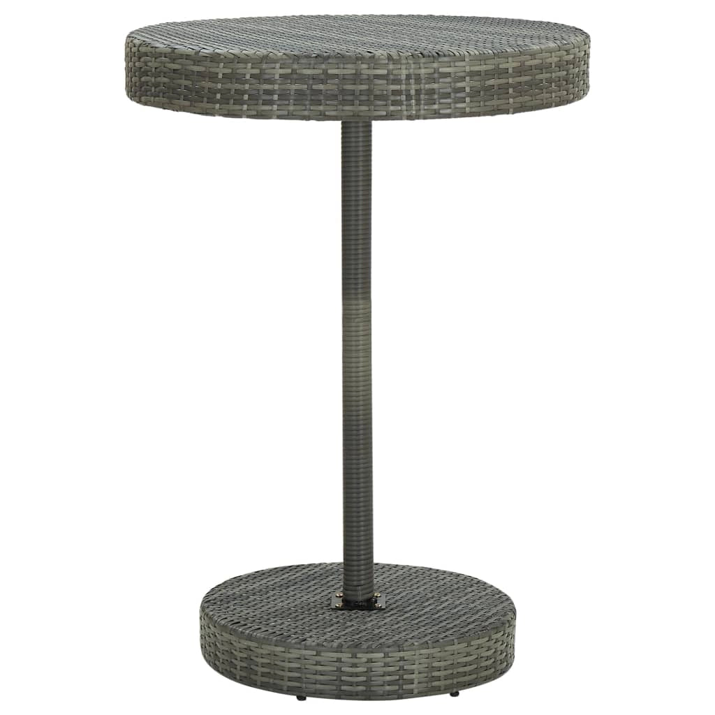 Set da bar da giardino 5 pezzi e cuscini in resina intrecciata grigia 02_0013400
