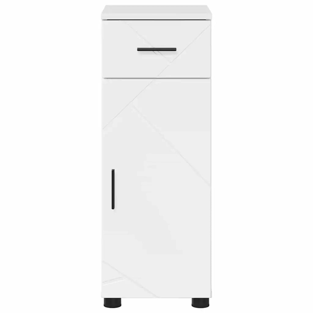 Mobile da Bagno con cassetto Bianco Lucido 30 x 35 x 80 cm 883328