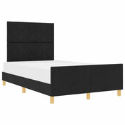 Letto matrimoniale | Letto per adulti | Struttura del letto con testiera Nero 120 x 200 cm Tessuto