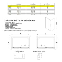 Box Doccia angolare 70x100 cm 1 anta Scorrevole in Cristallo trasparente 8mm H195 Bonussi alina